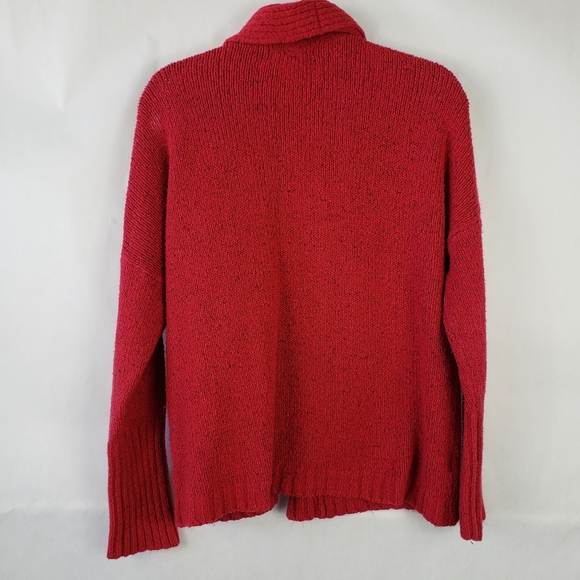 Eddie Bauer Womens Long Sleeve Open Cardigan Sweater Sleepwear Red Knit - Picture 4 of 6
